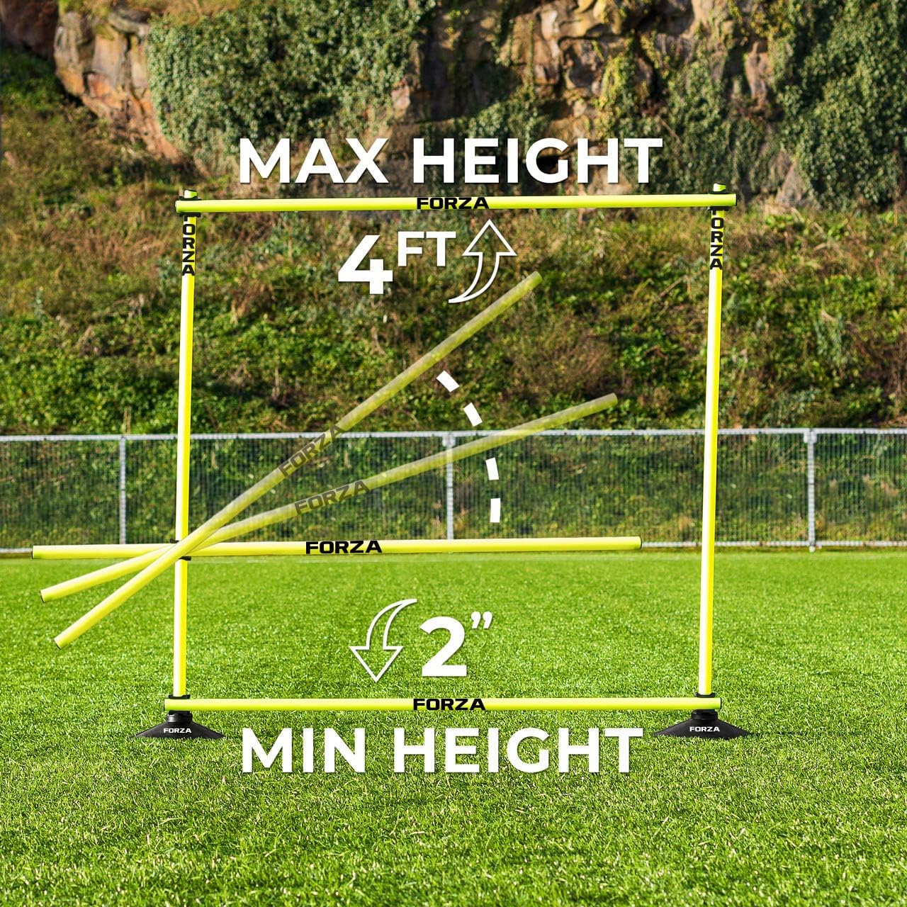 FORZA Adjustable Height Outdoor Hurdle Set 4ft & 5ft | Sports Exercise Equipment | Football Training Equipment | Speed & Agility Training Kit for Men, Women & Kids