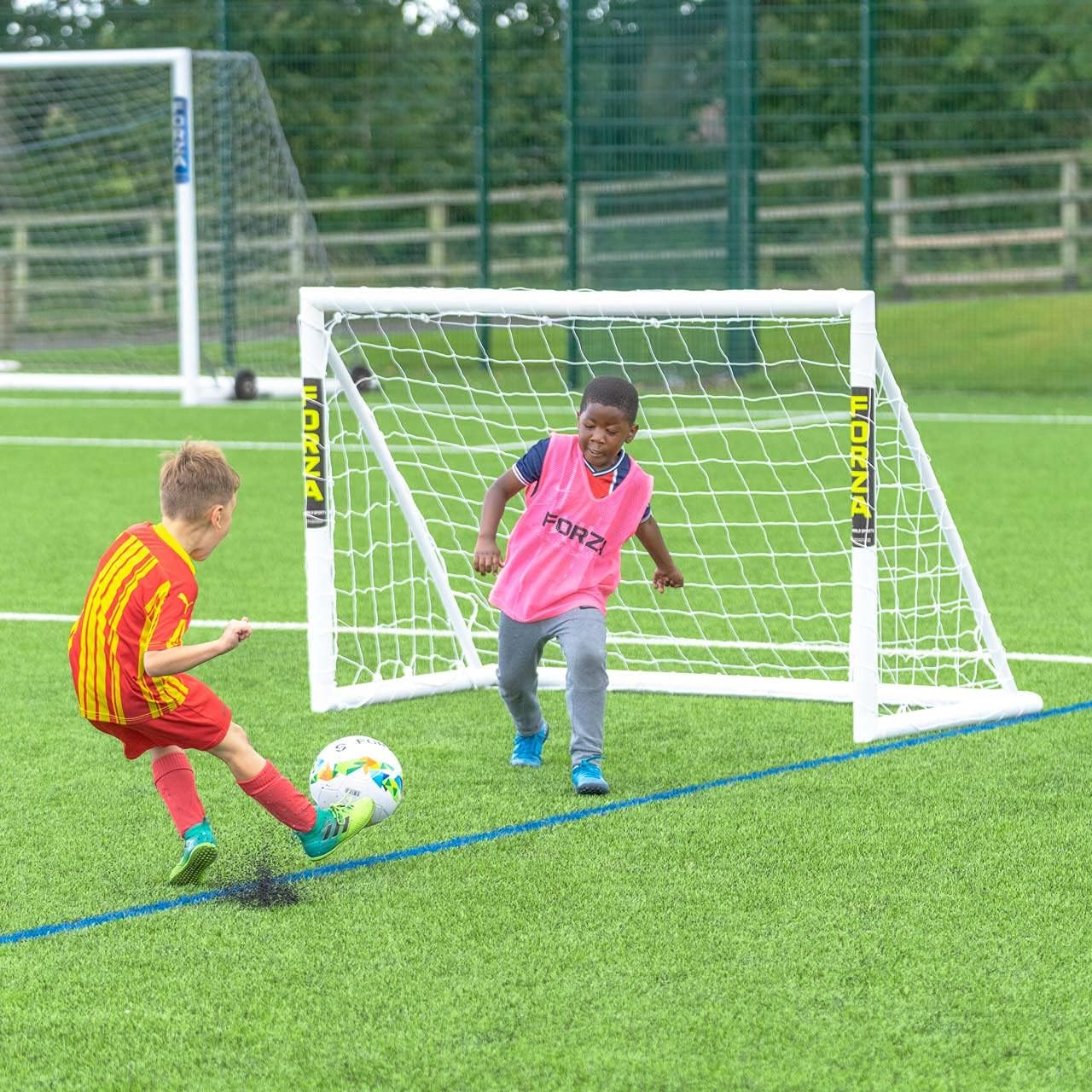 FORZA PVC Football Goal With Pro Target Sheet [6ftx 4ft] | Kids Training Equipment - Garden & Target Sheet | Premium PVC Locking - Weatherproof Design