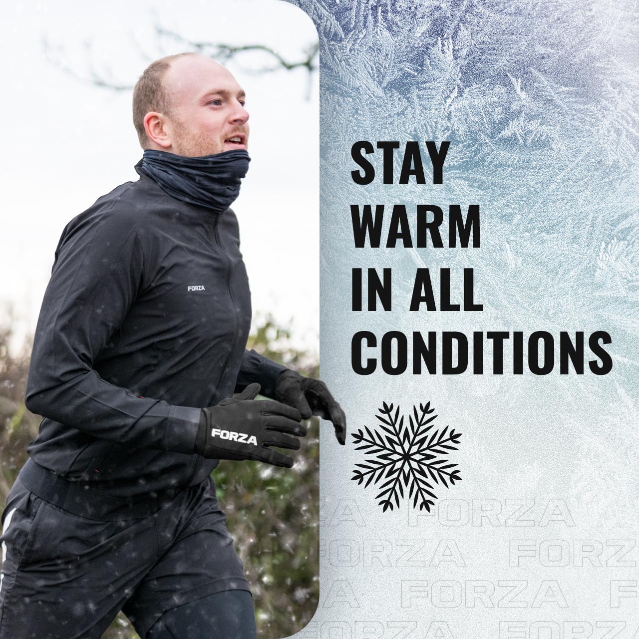 FORZA Winter Thermal Sports Grip+ Gloves – Insulated Fleece Lining, Hex Gel Grip, Water Resistant & Windproof – Sizes 4–11 – Ideal for Football, Rugby, Running & Outdoor Sports