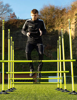 FORZA Adjustable Height Outdoor Hurdle Set 4ft & 5ft | Sports Exercise Equipment | Football Training Equipment | Speed & Agility Training Kit for Men, Women & Kids