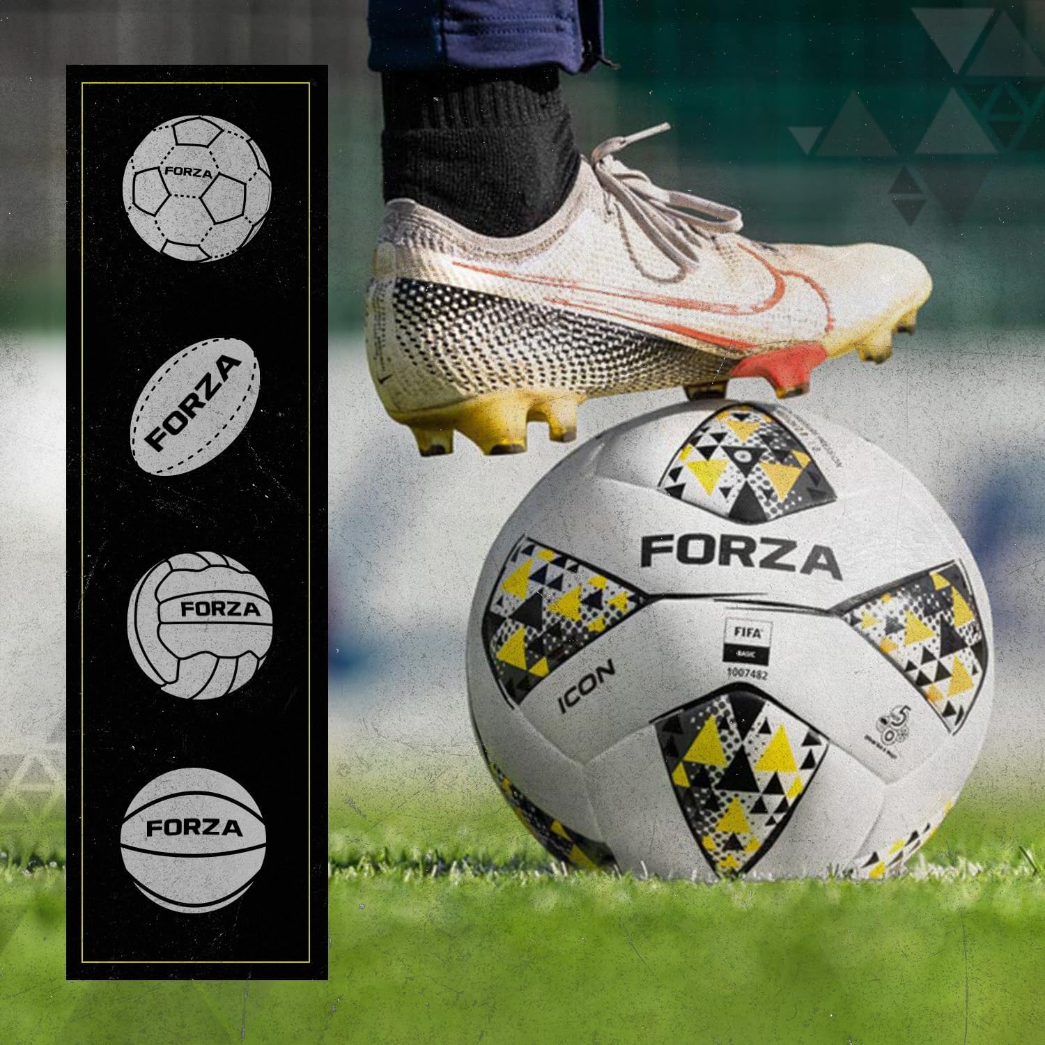 FORZA Digital Ball Pump¦Rechargeable Electric Air Pump with LED Torch - Includes Needles & Flexible Hose – Portable Football, Rugby, Basketball & Netball Inflator
