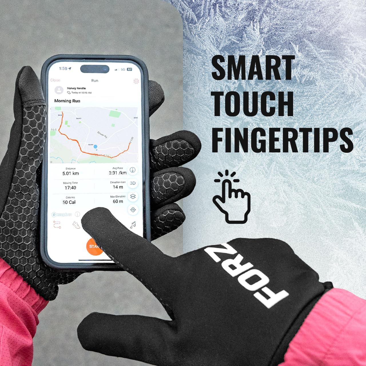 FORZA Winter Thermal Sports Grip+ Gloves – Insulated Fleece Lining, Hex Gel Grip, Water Resistant & Windproof – Sizes 4–11 – Ideal for Football, Rugby, Running & Outdoor Sports