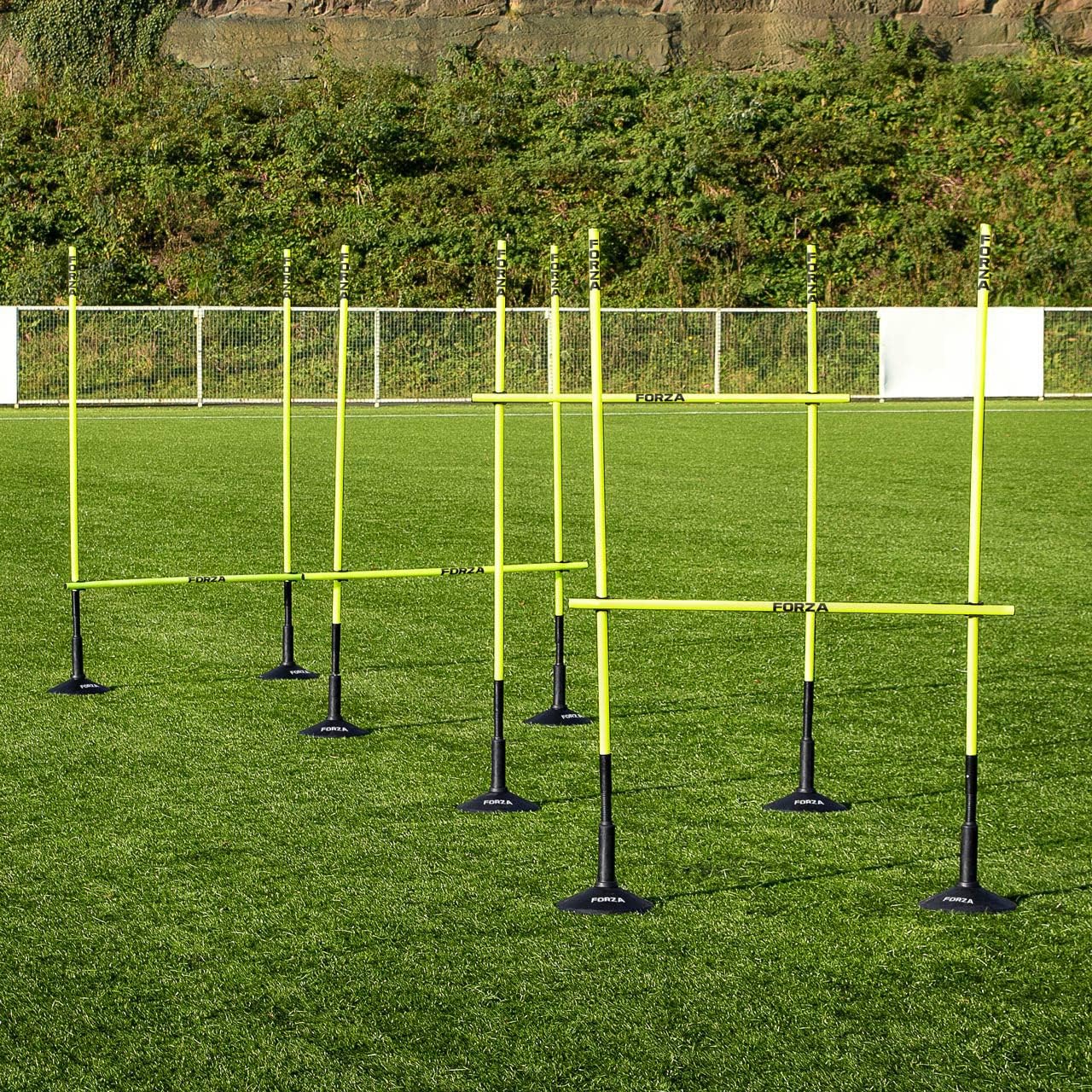 FORZA Adjustable Height Outdoor Hurdle Set 4ft & 5ft | Sports Exercise Equipment | Football Training Equipment | Speed & Agility Training Kit for Men, Women & Kids