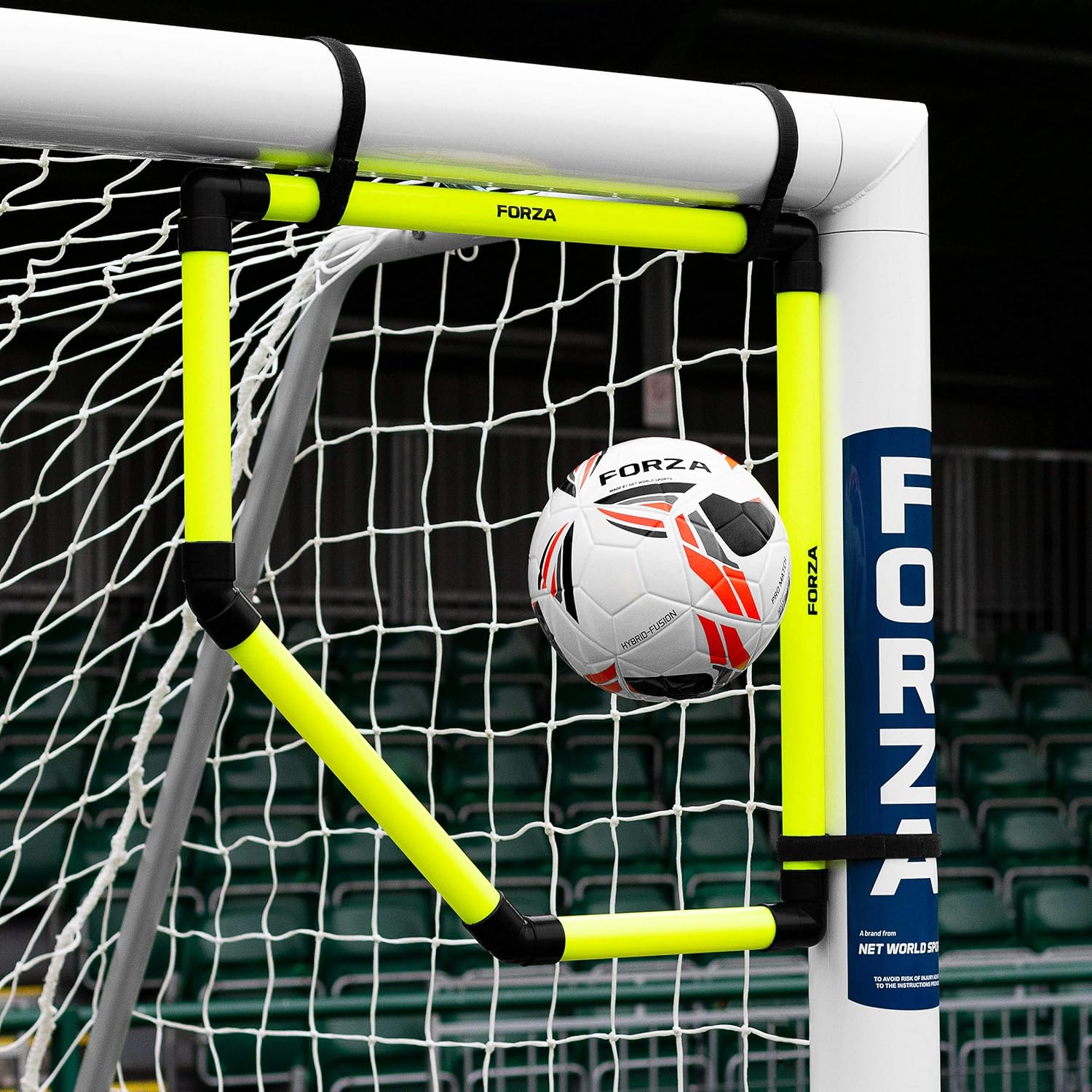 FORZA Football Goal Top Bins – Pack of 1, 2 or 4 | Premium Football Training Equipment - Football Goal Corner Target | Fluro Yellow Goal Target For All Football Goals