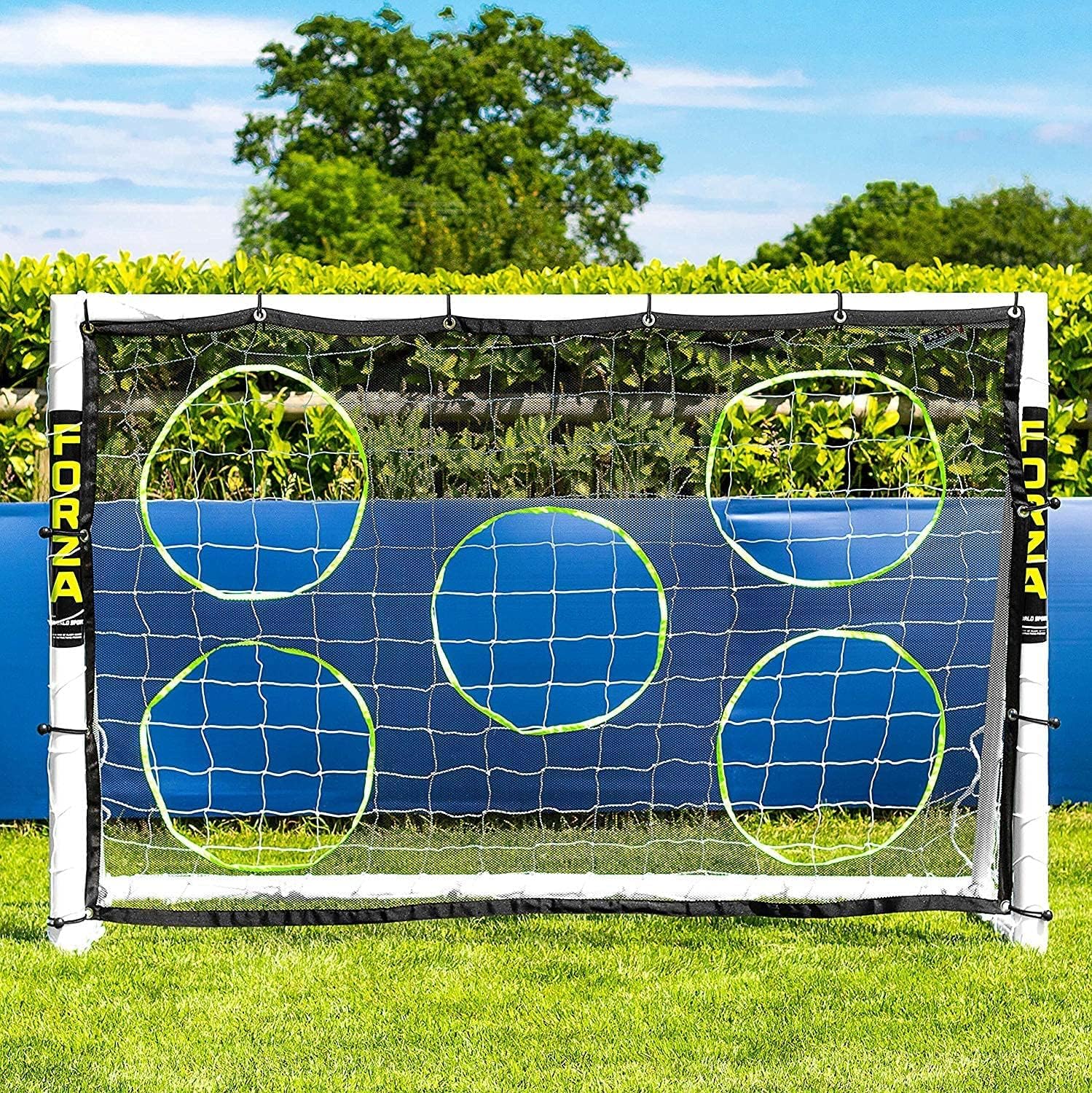 FORZA PVC Football Goal With Pro Target Sheet [6ftx 4ft] | Kids Training Equipment - Garden & Target Sheet | Premium PVC Locking - Weatherproof Design