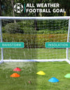 NORTHERN STONE Ultimate All Weather uPVC Football Goal 6ft x 4ft Garden Portable Football Goals 70mm Thick PVC Goal Posts + Football Net Integrated Locking System Kids