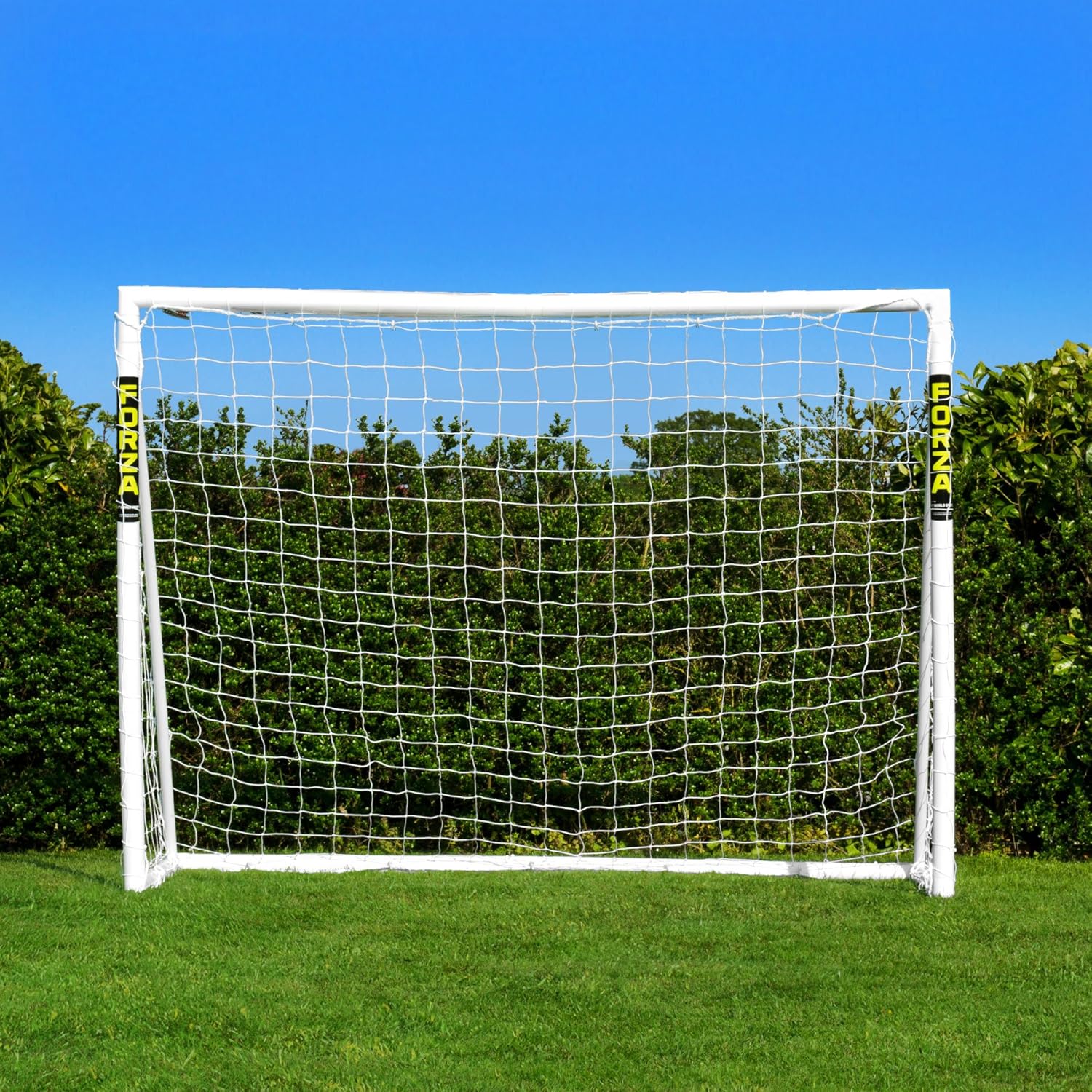 FORZA 8ft x 6ft Football Goal | Ready, Set, Goal! | All Weather uPVC Football Goals – Optional Target Sheet, Football & Carry Bag Included