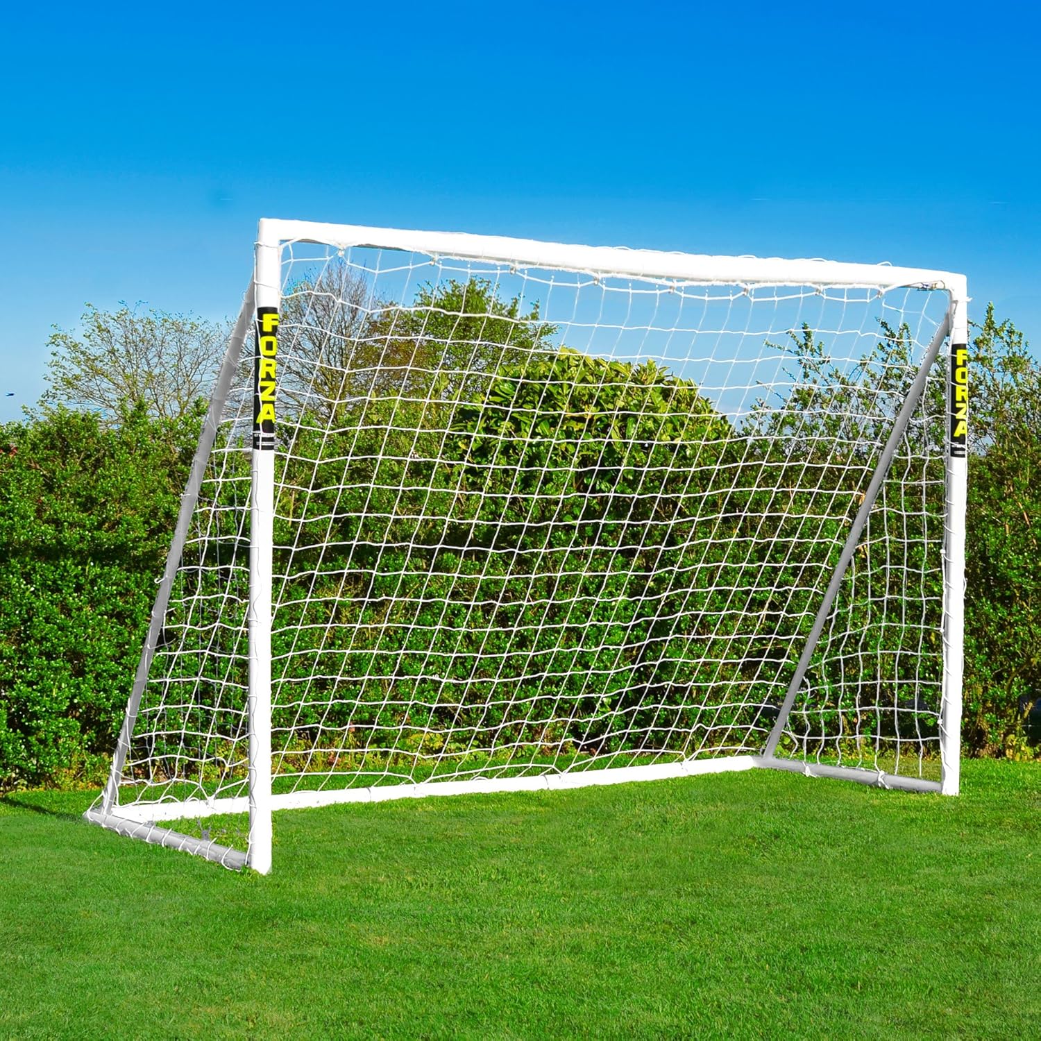 FORZA 3m x 2m Futsal Football Goal | Ultra-Durable & Weatherproof uPVC - Optional Training Football, Target Sheet & Carry Bag - Ideal for Home Gardens and Clubs for Training or Games