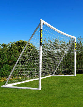 FORZA 12ft x 6ft Football Goal | All Weather uPVC Garden Goals with Quick and Easy Assembly - Optional Training Football, Target Sheet & Carry Bag