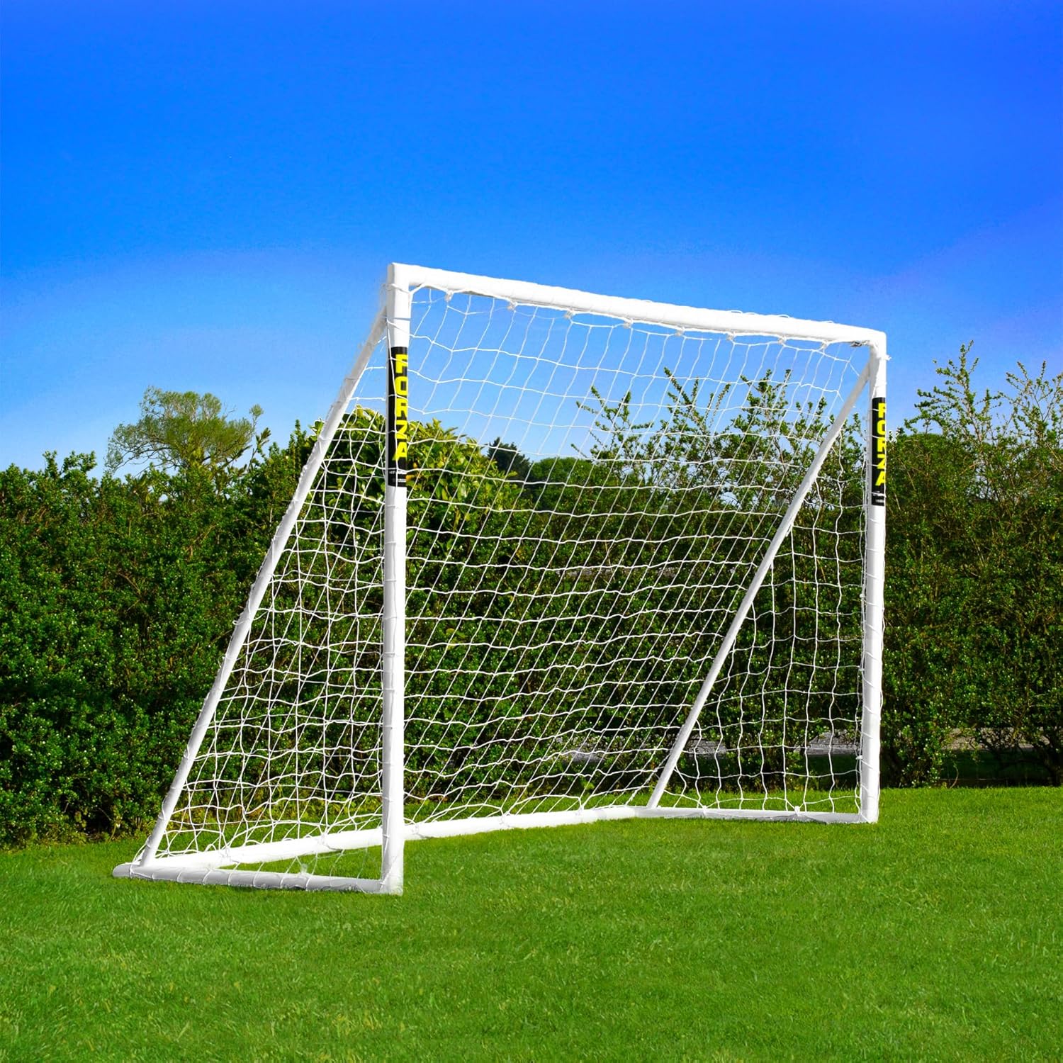 FORZA 8ft x 6ft Football Goal | Ready, Set, Goal! | All Weather uPVC Football Goals – Optional Target Sheet, Football & Carry Bag Included