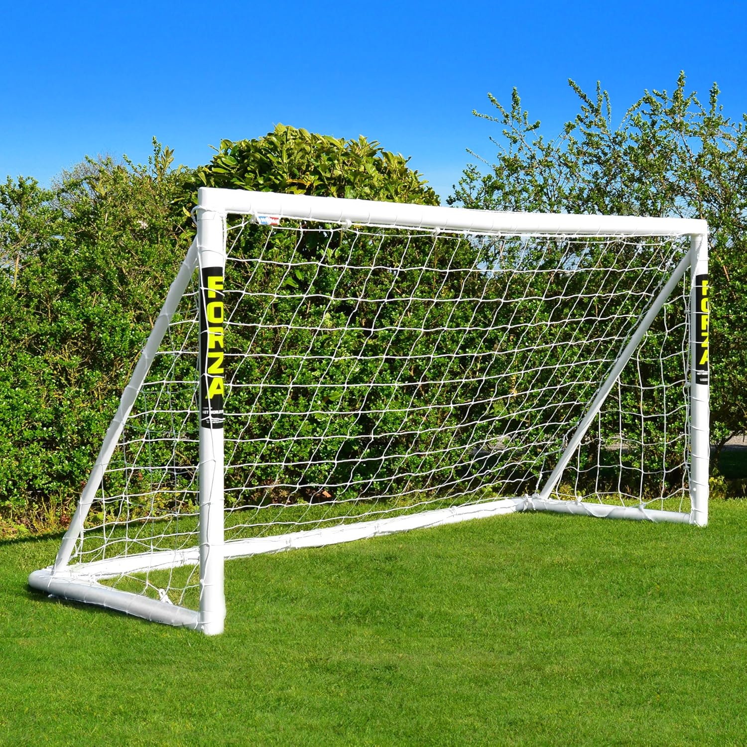 FORZA 8ft x 4ft Football Goal | Durable All Weather uPVC with Quick & Easy Assembly - Optional Target Sheet, Football & Carry Bag - Ideal for Home Gardens and Clubs