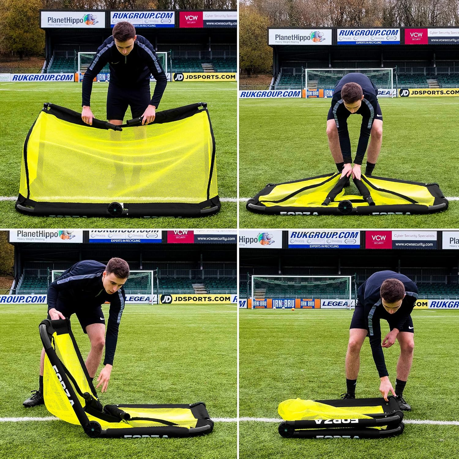 FORZA POD Goal - PRO ALU50 Folding Football Goal | Fold-Away & Freestanding Target Goals | Carry Bag Included - Multiple Sizes & Colours